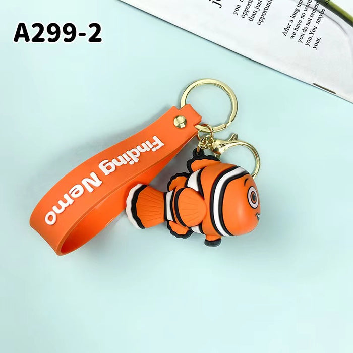 Wholesale cartoon sea animal shark turtle key chain pendant bag car key chain accessories