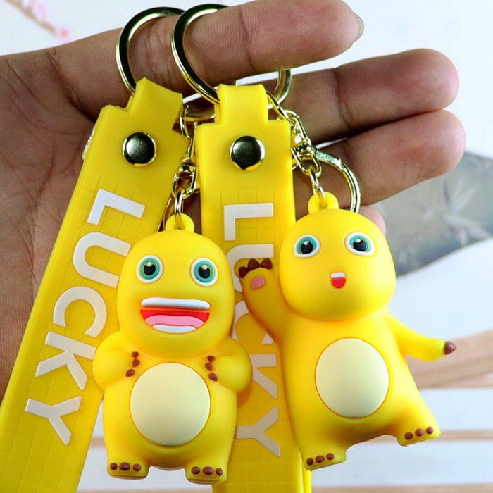 Wholesale Cute little milk dragon key chain cartoon animation key chain stereo doll couple bag pendant small gift