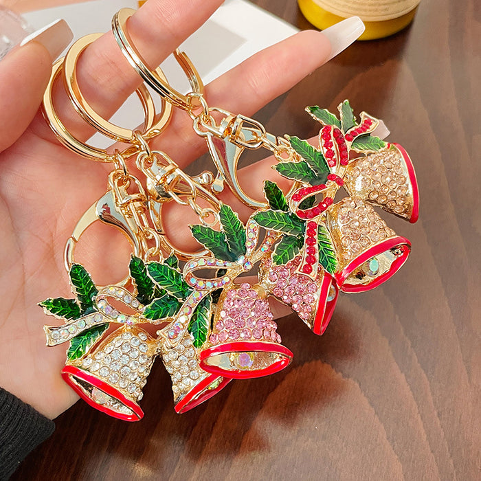 Wholesale Rhinestone Christmas Bell Car Keychain - Fashion Accessory for Boutique