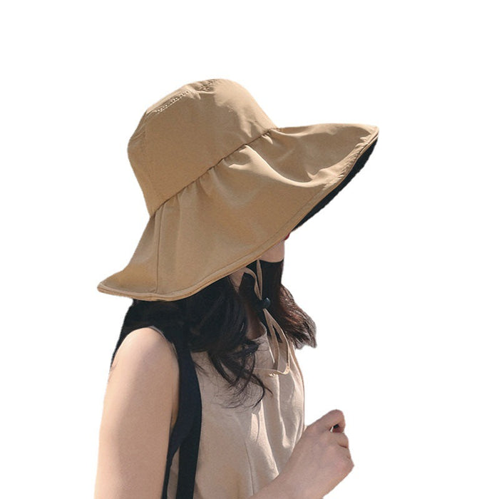 Wholesale UV resistant sun hat for women in summer, with a large brim and sun protection hat for outdoor fishermen