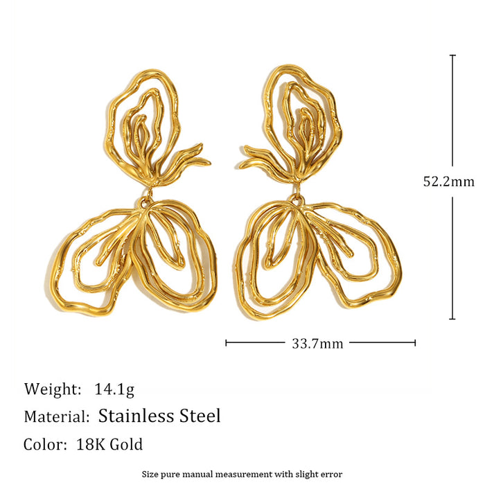 Wholesale Retro exaggerated light luxury ear accessories with stainless steel plated lines and abstract earrings