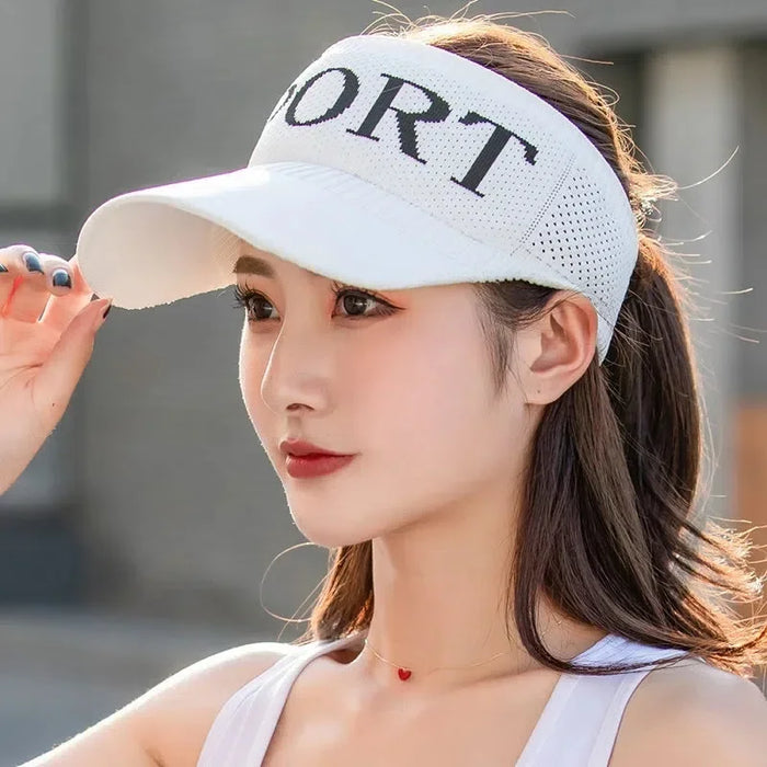 Wholesale Outdoor baseball cap, sports top cap, letter breathable, elongated brim, knitted