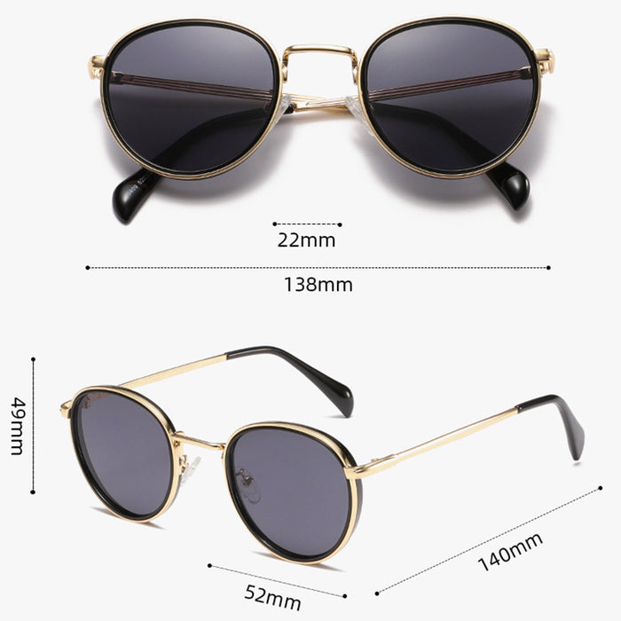 Wholesale Round-Frame Metal Anti-UV Sunglasses