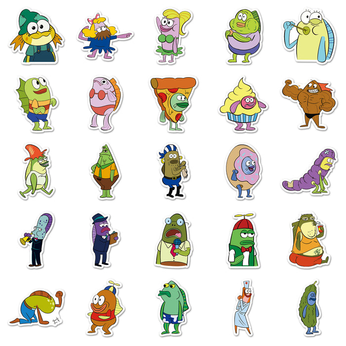 Wholesale 51pcs hand painted cartoon character decorative stickers