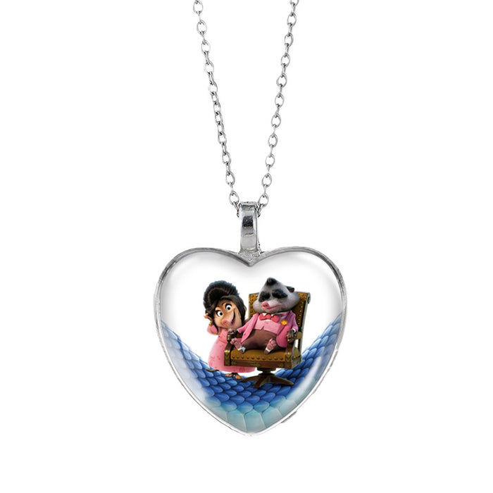 Wholesale Time Gem Heart Necklaces Pendant Sweater Chain Couple Gift