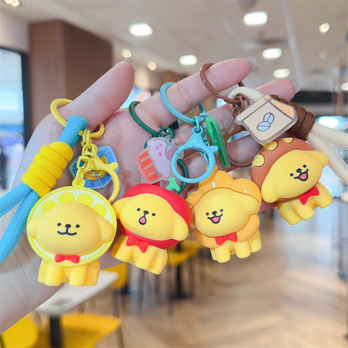 Wholesale Cute puppy keychain cartoon puppy schoolbag hanging price car keychain claw machine small gift