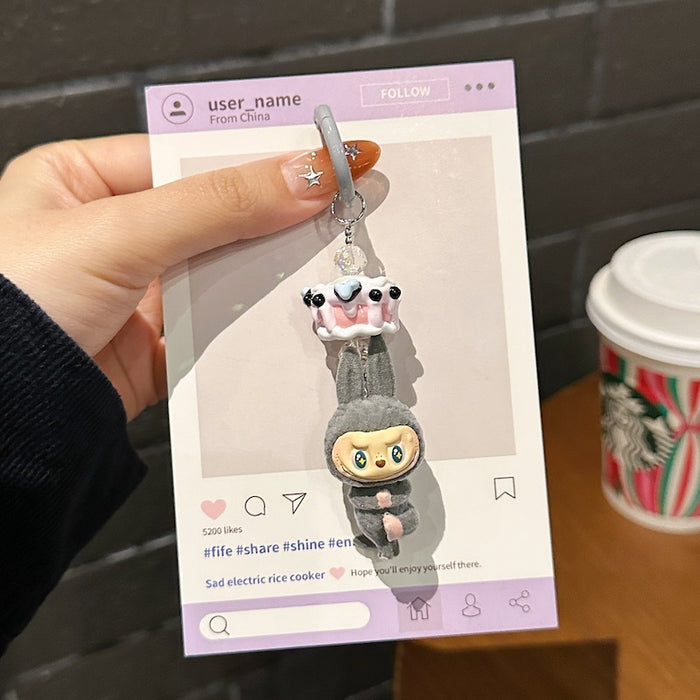 Wholesale Lazy Yoga Series Mobile Phone Chain Stuffed Trendy Light Luxury Bag Pendant Car Keychain