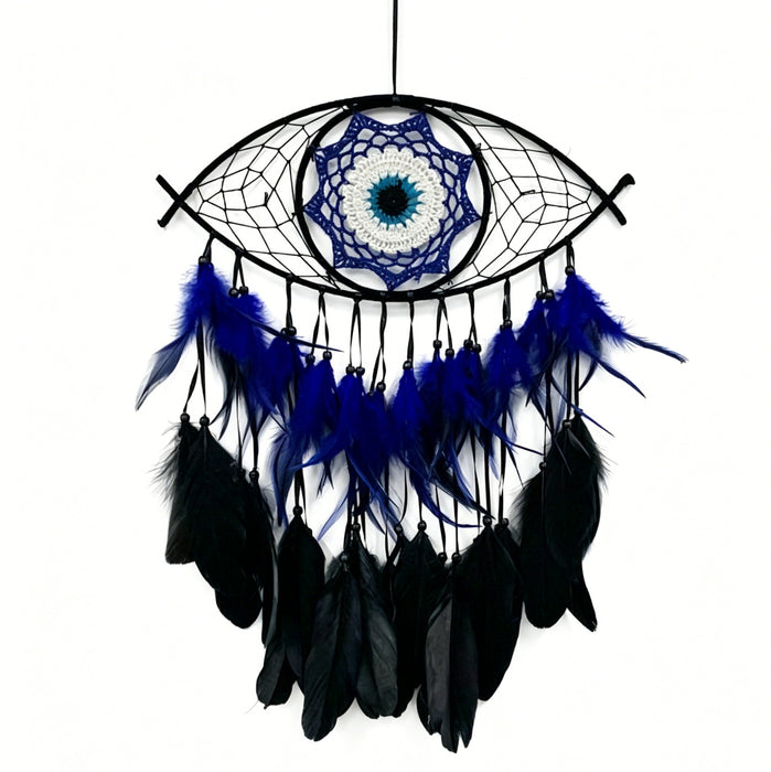 Wholesale Bohemian Evil Eye Dream Catcher Wall Decor Blue