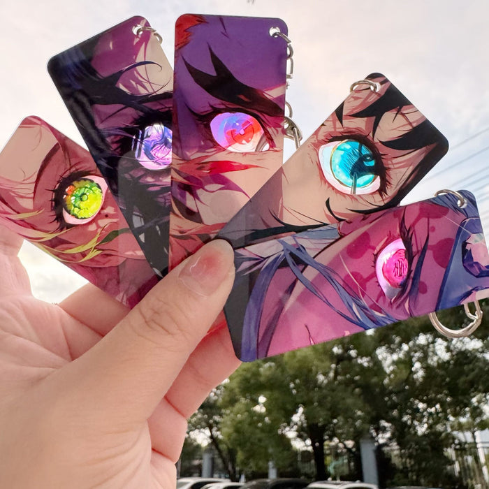 Wholesale Acrylic translucent card eye-glowing cartoon keychain pendant