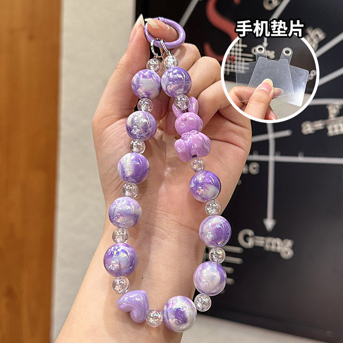 Wholesale Beaded Acrylic Keychain DIY Small Pendant Key Hanging Decoration Car Keychain