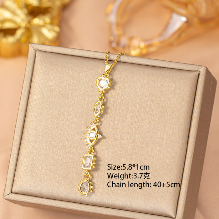 Wholesale Titanium Steel Gold Plated Butterfly Tassel Necklace Trendy Jewelry Accessory MOQ≥2