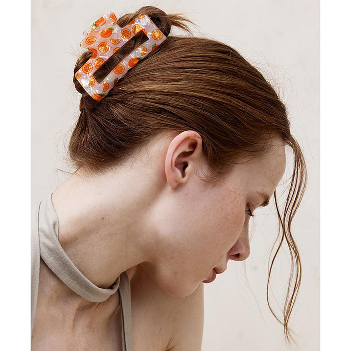 Wholesale Cute fruit pattern square cutout hair clip
