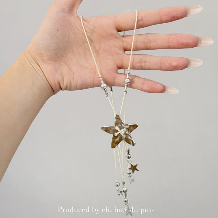 Wholesale Baroque pearl crescent silver necklace summer color zircon moon clavicle necklace