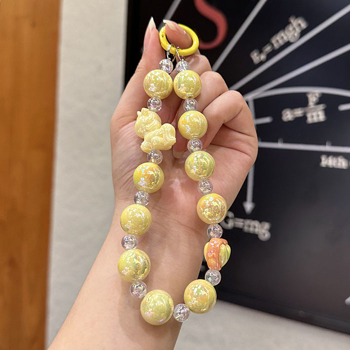 Wholesale Wholesale acrylic DIY handmade bead keychain, phone pad, phone chain