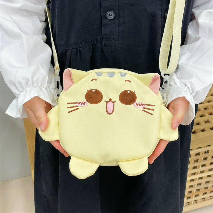 Wholesale Original Cute Versatile Cloth Bag with Small Cat Embroidery and Large Capacity Crossbody Bag