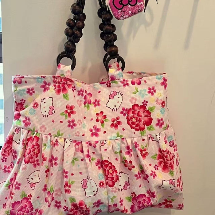 Wholesale Large Capacity Cloth Bag Vintage Tote Floral Canvas Bag Shoulder Bag