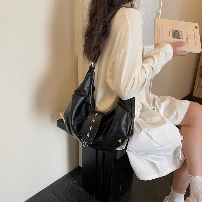 Wholesale Chic Women' s Large PU Crossbody Bag Black Street Style
