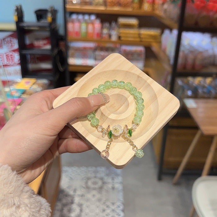 Wholesale Colorful Crystal Flower Bracelet Sunflower Beaded Students Gift Bestie Bracelet