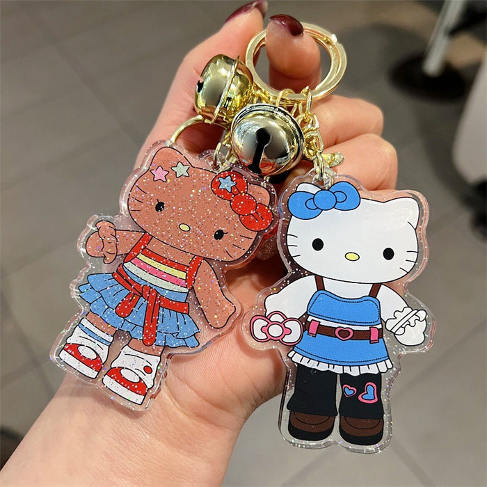 Wholesale 5 PCS Cute cartoon double sided acrylic keychain