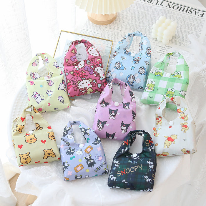 Wholesale Cartoon plaid foldable waterproof printed tote bag