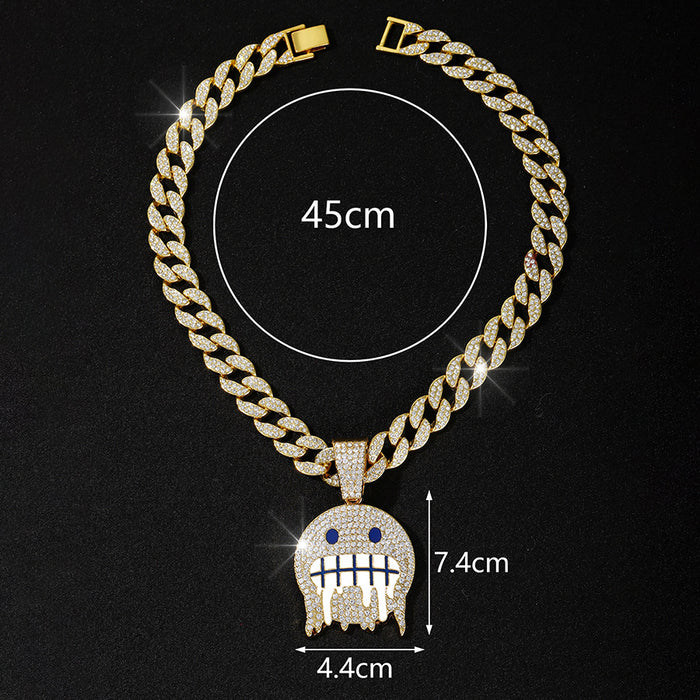 Wholesale Alloy Diamond Cuban Necklace JDC-NE-RenQ004