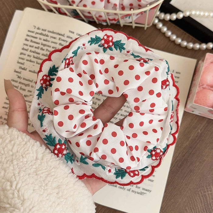 Wholesale Cherry Check Lace Fabric Hairband JDC-HS-Suim002