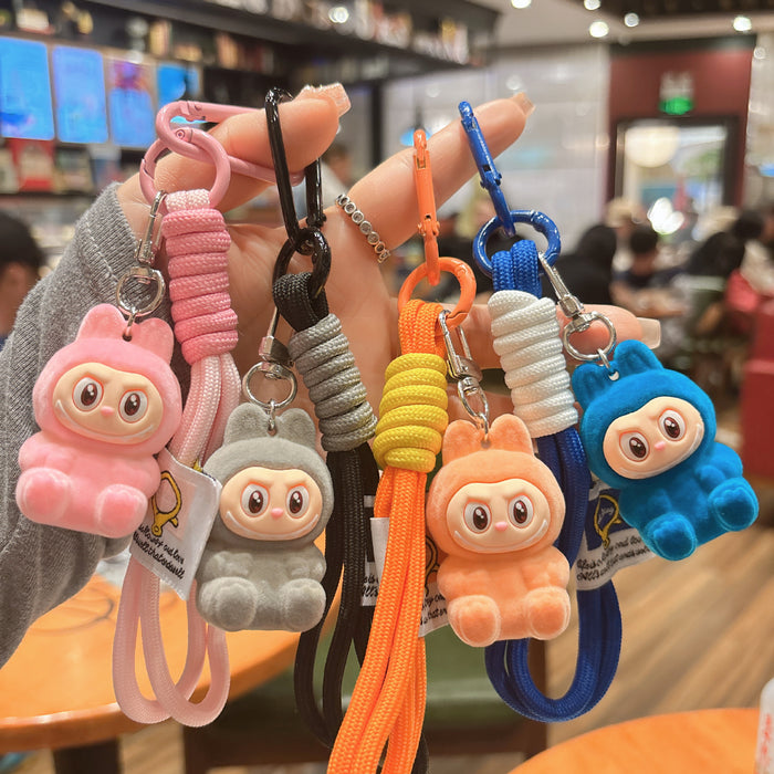 Wholesale Flocking Resin Keychain Cute Hand Rope Doll Pendant Bag Pendant Gift