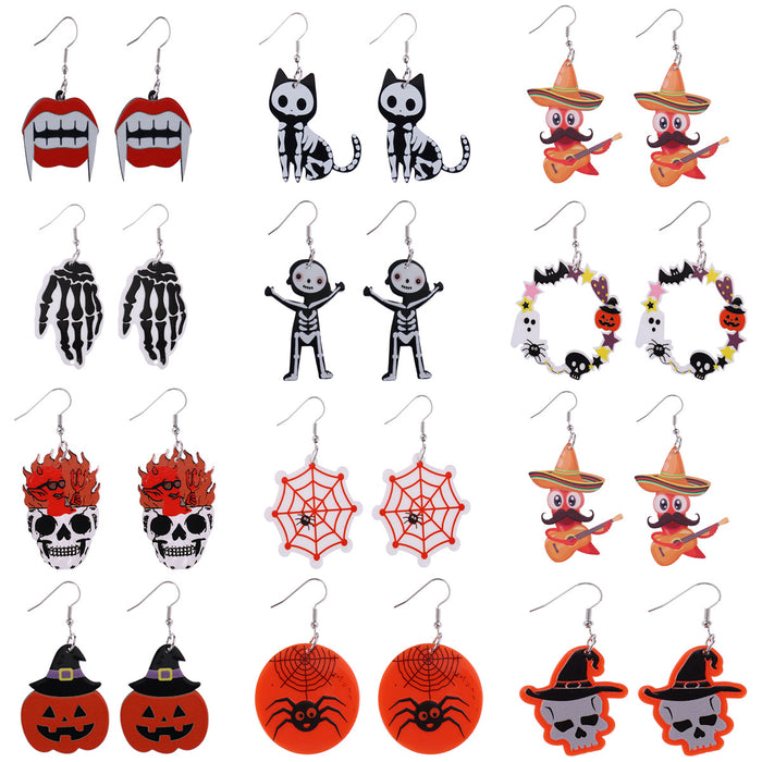 Wholesale of New Acrylic Halloween Earrings JDC-ES-CaiYun003