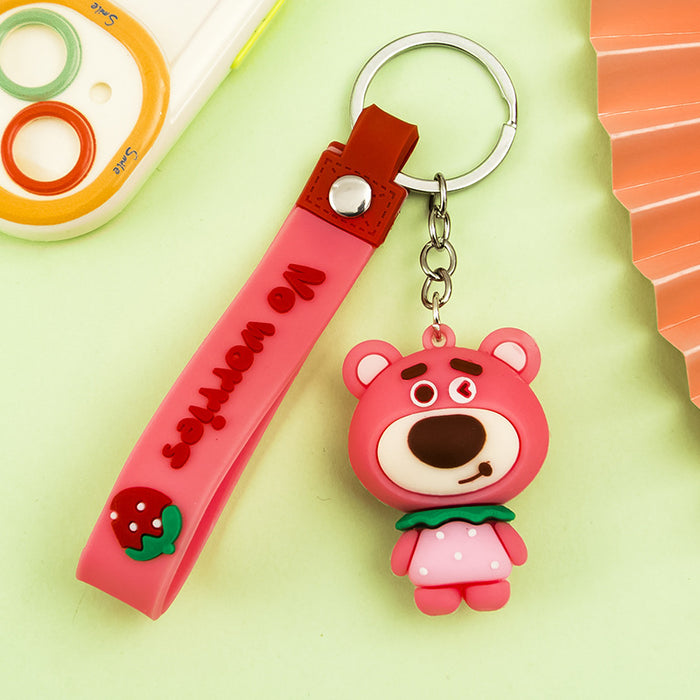 Wholesale Cartoon  bear keychain cute key chain doll claw  silicone key pendant car bag ornaments