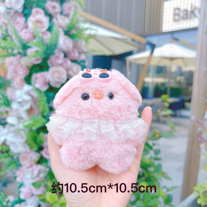 Wholesale Soft Cute Plush Pendant Bib Piggy Sunglasses Piggy Doll Bag Keychain Pendant Doll Machine Stall Doll