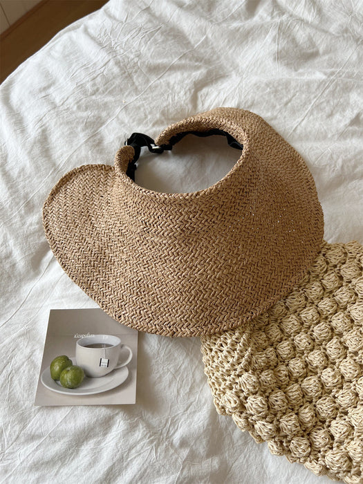 Wholesale Large-Brimmed Empty-Top Straw Hat for Women  Breathable Sunshade