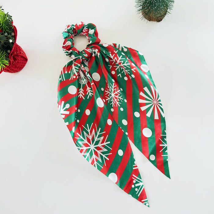 Wholesale Christmas Hair Accessories Decorative Ribbon Silk f Bow Hair Tie Ponytail Elastic Headband