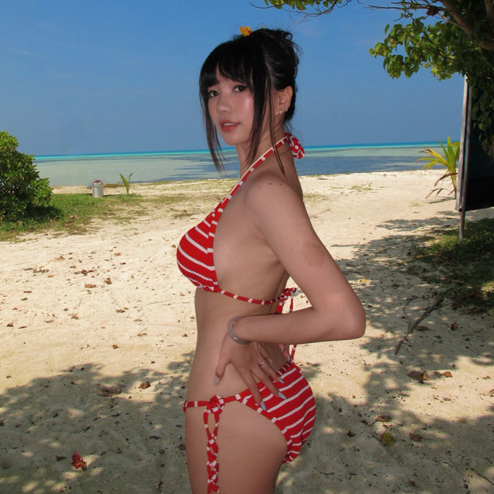 Wholesale Bikini minimalist striped neck strapless sexy minimalist swimsuit