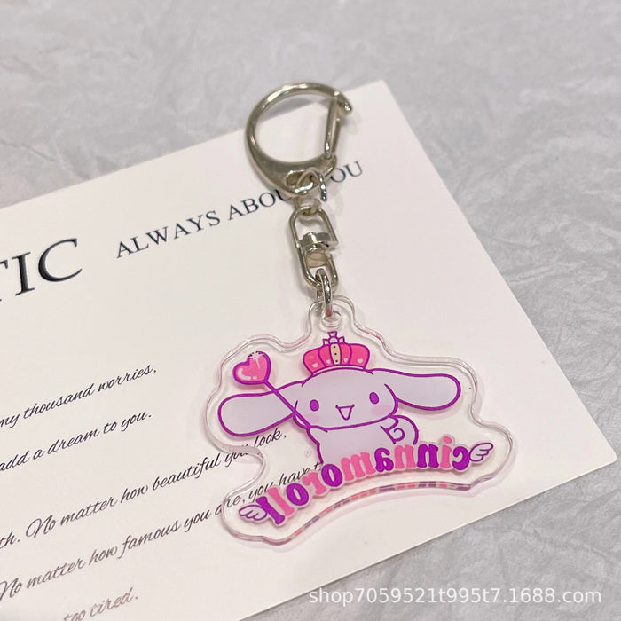 Wholesale Double-sided Keychain Cute Cartoon Book Bag Pendant Transparent Pendant Acrylic Key Ring for Men and Women