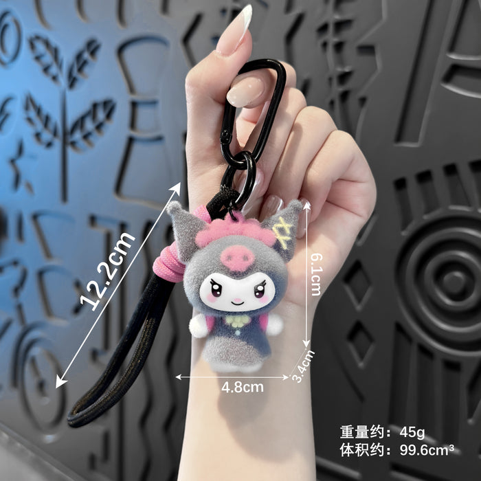 Wholesale Cartoon Plush Keychain Cute Devil Purple Bag Charm Car Key Accessory MOQ≥5