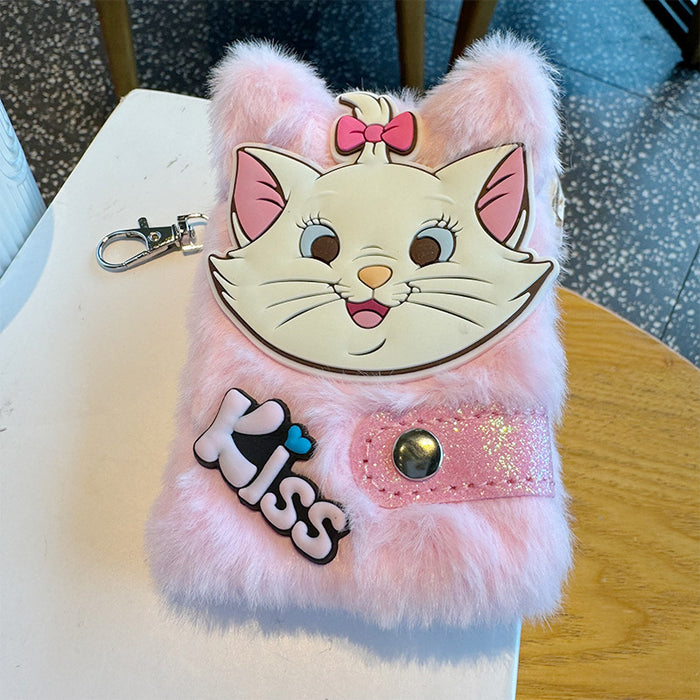 Wholesale Plush Notepad  Pink Cat Hand Account Book Gift Girl' s Heart Creative Acoustic Notepad