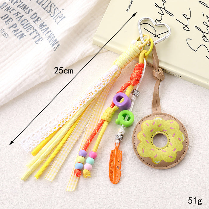 Wholesale Donut Bag Hanging Accessories   Beaded Mobile Phone Pendant Bag Pendant