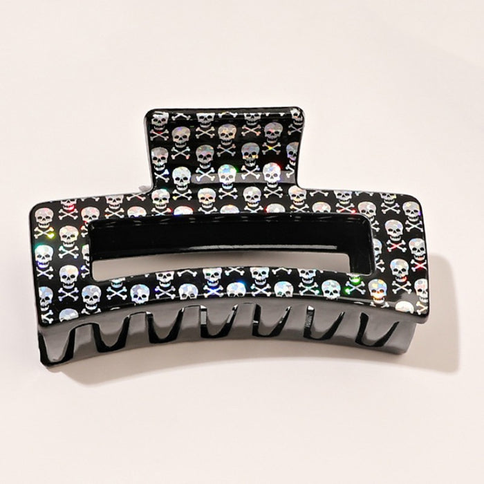 Wholesale  hair clip square print skull ghost hair clip funny shark clip European and American hair accessories