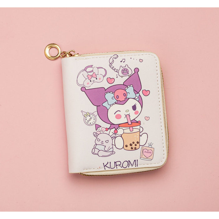 Wholesale Cute PU printed short zippered children' s wallet