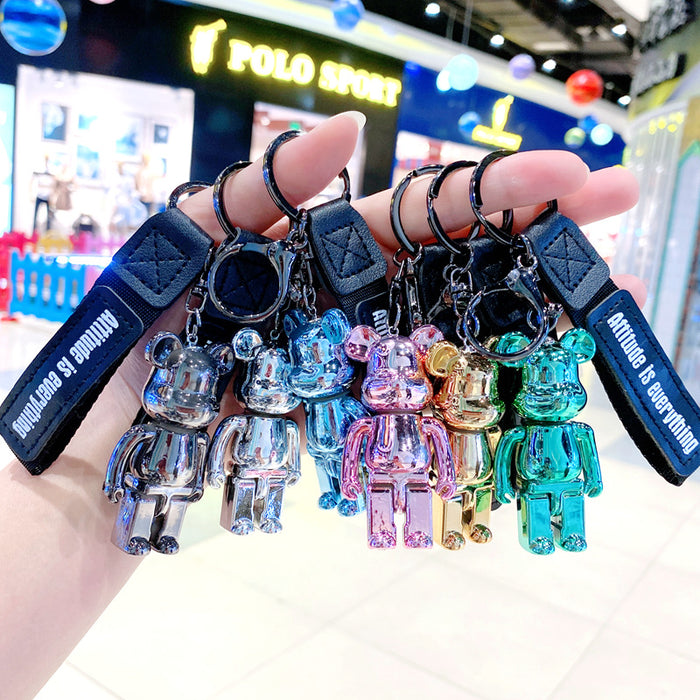 Wholesale Cartoon electroplated keychain, cute doll, exquisite backpack pendant, car keychain