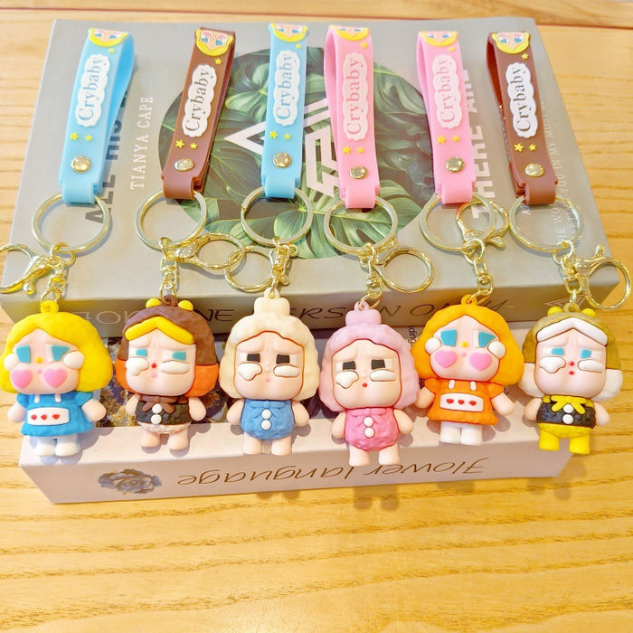 Wholesale Tears Doll Cartoon Keychain Cute Doll Children' s School Bag Pendant Car Keychain Doll Machine Small Gift