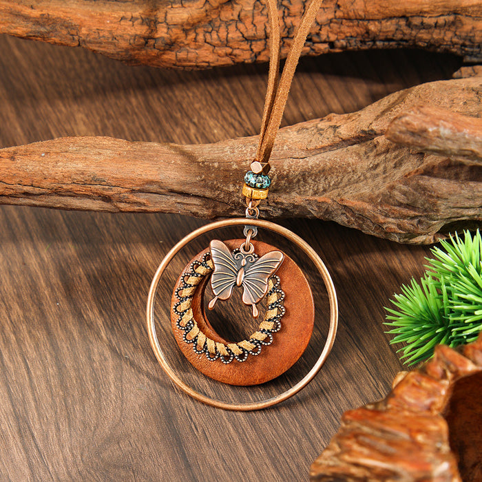 Wholesale Retro Bohemian Tassel Pendant Necklace Zinc Alloy Electroplated Geometric Pendant MOQ≥2