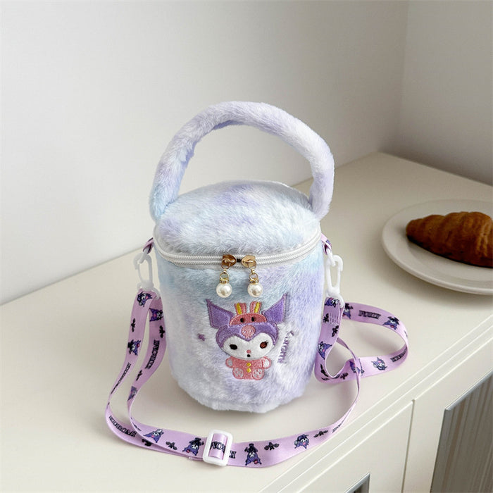 Wholesale Cute plush  bucket bag cartoon girl portable small bag