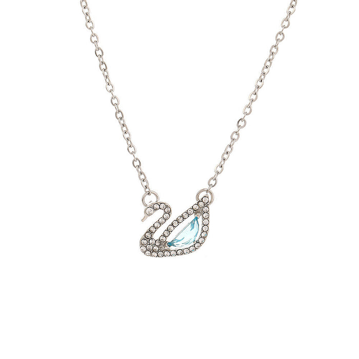Wholesale Diamond-encrusted swan necklaces come in a variety of colors