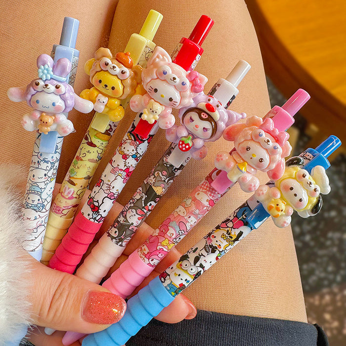 Wholesale 6 pcs Cartoon Cute Press Gel Pen