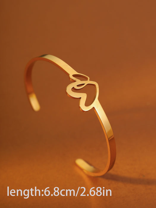 Wholes alecross bracelet  elegant butterfly accessory  stainless steel   heart-shaped bangle