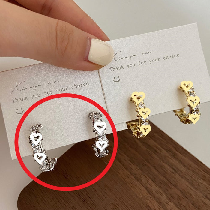 Wholesale Understated Zircon Hoop Earrings