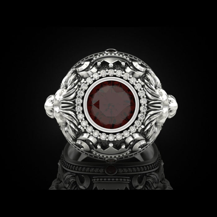 Wholesale Gold Silver Alloy Retro  Crown Lion Ring