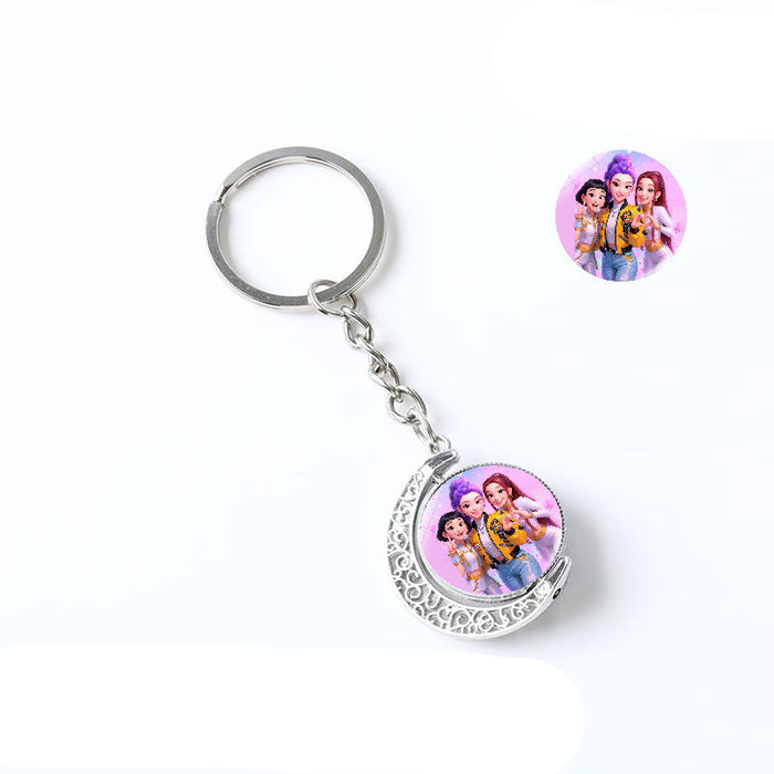 Wholesale Kpop Double-sided rotating pendant keychain