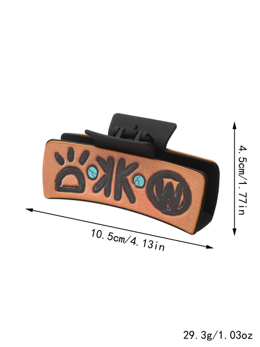 Wholesale Western Style Cactus Feather Sunflower Leather Shark Clip Women' s Hairpin